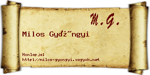 Milos Gyöngyi névjegykártya