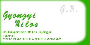 gyongyi milos business card